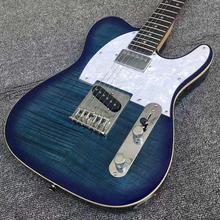 Гитары TL хромированная аппаратная Costom электрогитара голубого цвета палисандр гриф