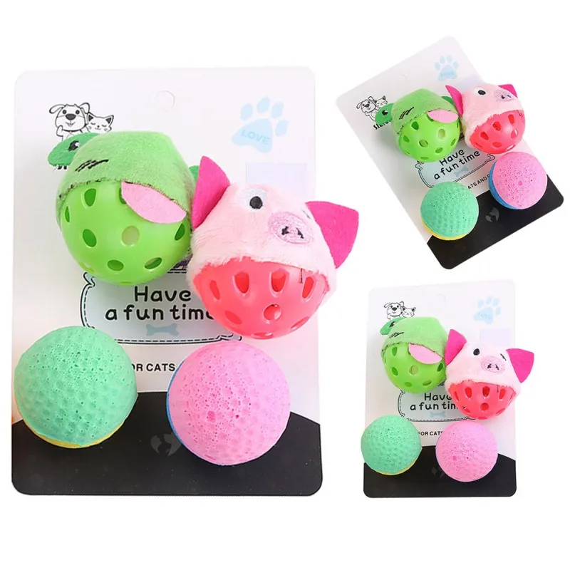 

Pet Playing Interactive Puzzle Cat Ball Toy Set, Multicolor Kitty Plush Bell Ball And Foam Ball Toy Suit For Pet Cat Kitty