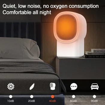 

500W Electric Heater Fan Mini Home Office Desktop Heater Fan Winter Warmer Automatic Overheat Portable Warm Heating Fan