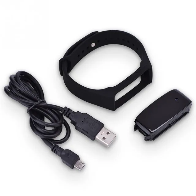 Черный HD Mini DV видеокамера браслет носимые Устройства фитнес Открытый Спорт микро камера Шагомер Смарт часы с записью - Цвет: Черный