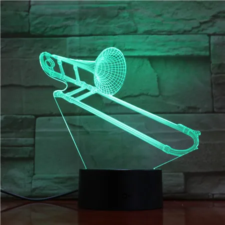 Рожок Desgin 3D ночник Sax Музыкальная подставка для инструментов светодиодный свет красочная настольная лампа, декоративное освещение вечерние Декор свет