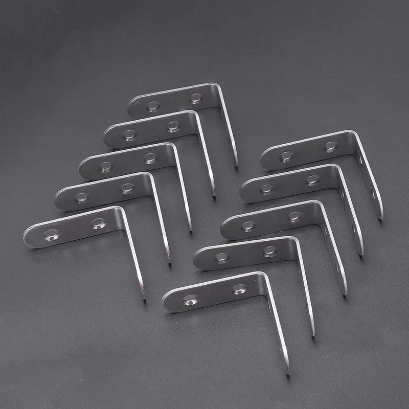 10 x Stainless Steel Shelf Support Corner Brace Angle Bracket 50x50mm