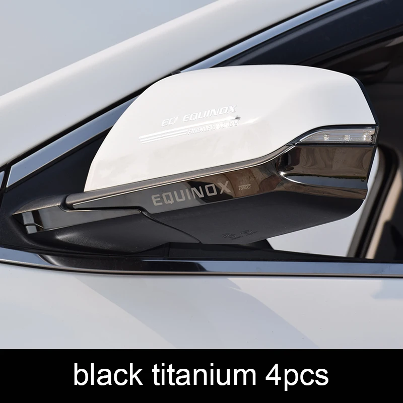 black 4pcs Зеркало заднего вида с защитой от царапин из нержавеющей стали, декоративная накладка для Chevrolet Equinox - Цвет: black 4pcs