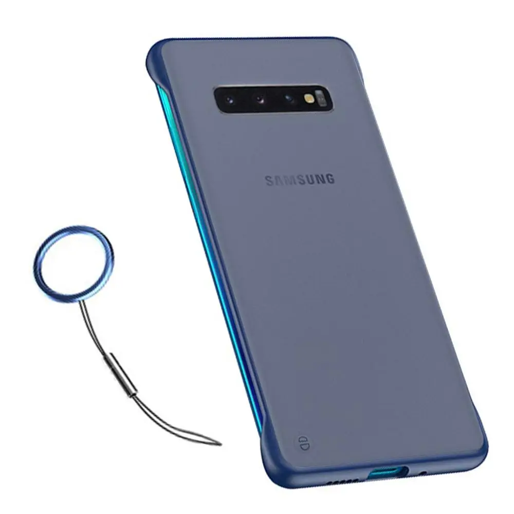 Синий LLZ. COQUE безрамный Матовый Прозрачный чехол для samsung Galaxy S7 S8 S9 S10 Plus Edge противоударный бампер прозрачный PC Funda чехол Capa - Цвет: Синий