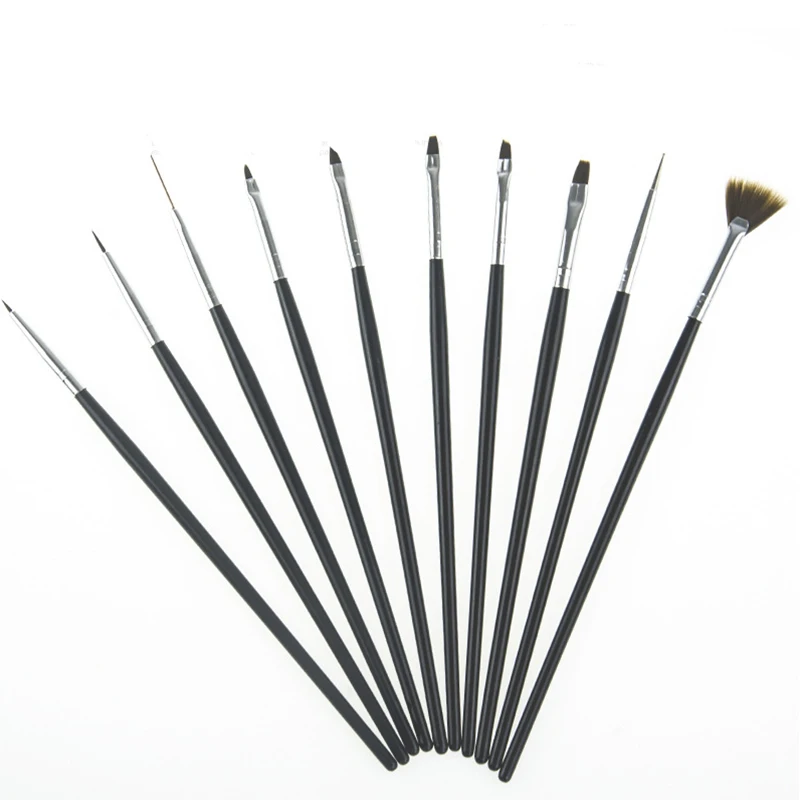 10 шт. кисти для дизайна ногтей акриловый гель Живопись Рисунок Резьба точечный