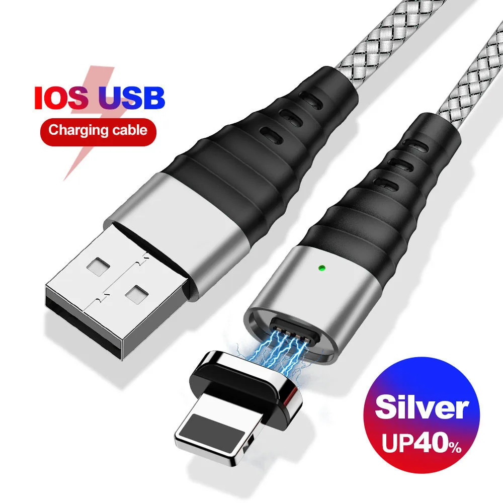 USB кабель для телефона для iPhone кабель Xs Max Xr X 8 7 6 6s 5 Plus iPad Mini 1m 2m кабели быстрой зарядки мобильный провод для зарядного устройства данных - Цвет: Серебристый