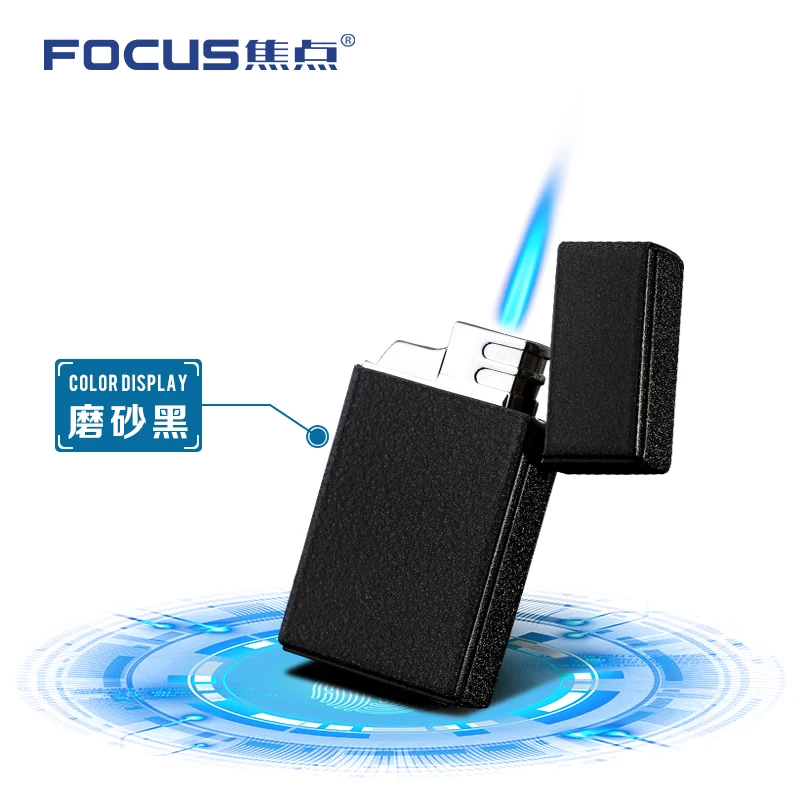 

FOCUS Oil Machine Gas Cigarette Lighter Windproof Metal Torch Smoking Gun Jet Flame lighter Refill Gas