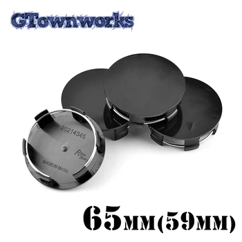 

4 pcs 65mm Flat Plain Wheel Center Cap For Car Rim Black Chrome ABS Plastic Hubcap Dust Cover