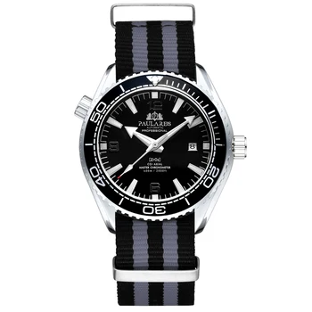 

Automatic Self Wind Mechanical Orange Black Blue Red Gray Canvas Strap James Bond 007 Style Luxury Men Watch