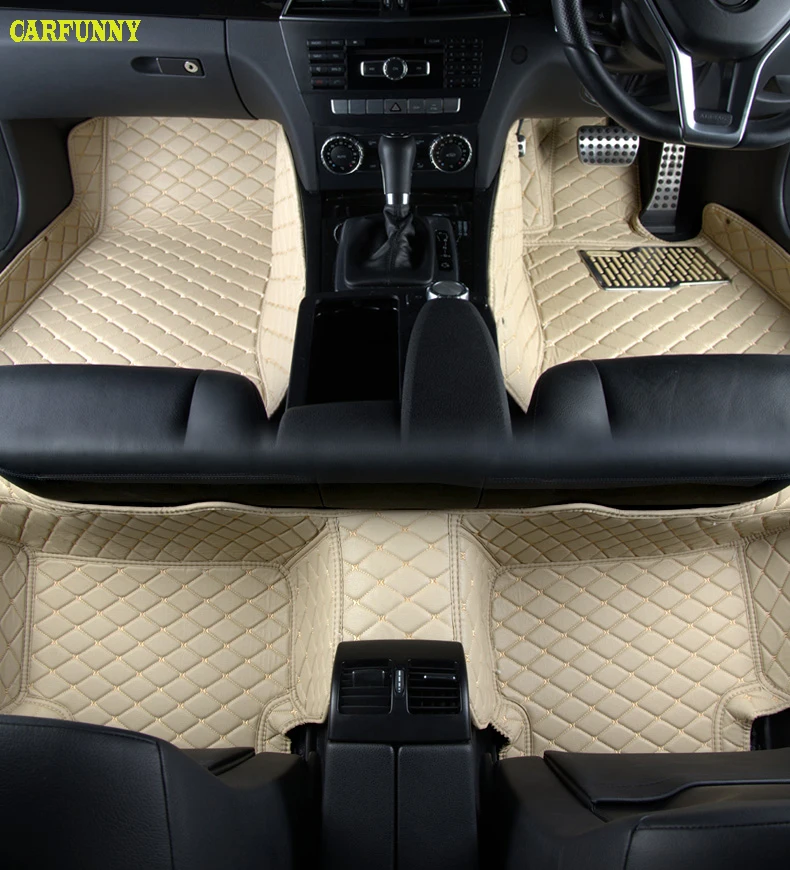 

right hand drive Car Floor Mats For Mercedes Benz W203 W204 W205 W201 W202 AMG C43 C63 C200 C220 Waterproof Leather Non-slip Mat