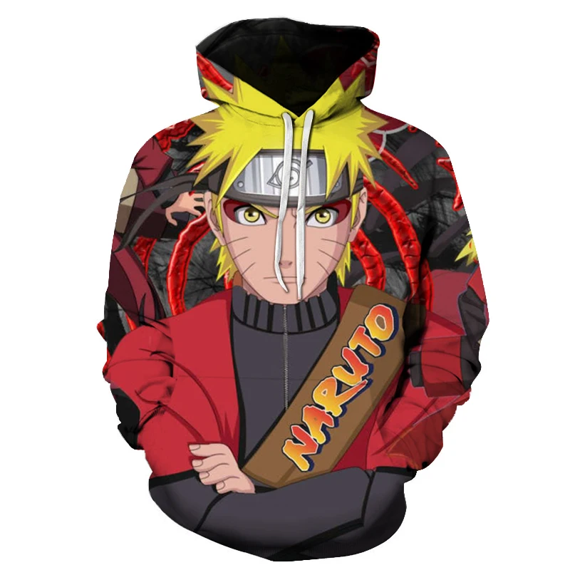 Naruto Series 3D Digital Print Hoodies Men Hoodies Spring Autumn New Youth Loose Sportswears Casual Long Sleeve Pocket Pullovers