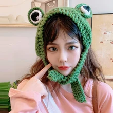 Милые плетеные наушники зимние теплые лягушки муфты симпатичные наушники для девочек женские повязки на голову наружные наушники