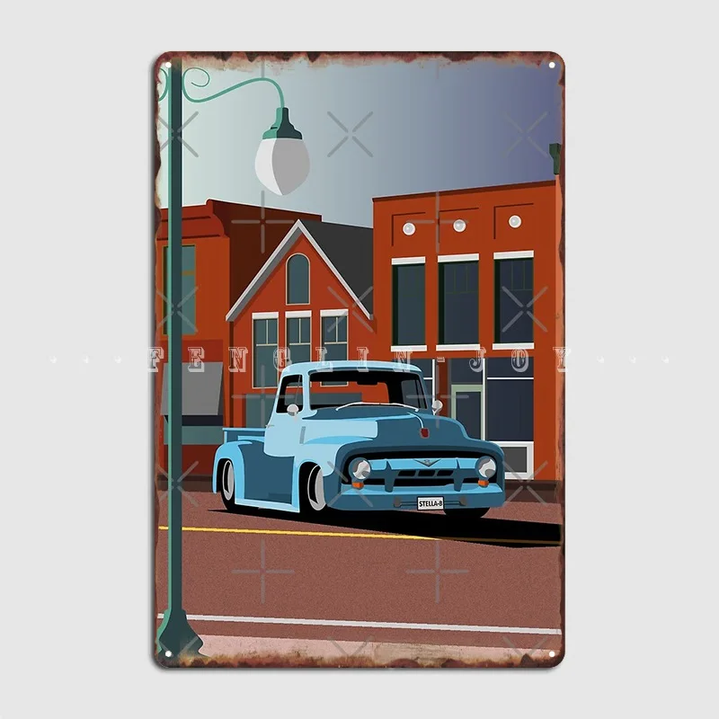 

1950s F100 металлические знаки, дизайнерские настенные светящиеся Плакаты для пещеры, паба