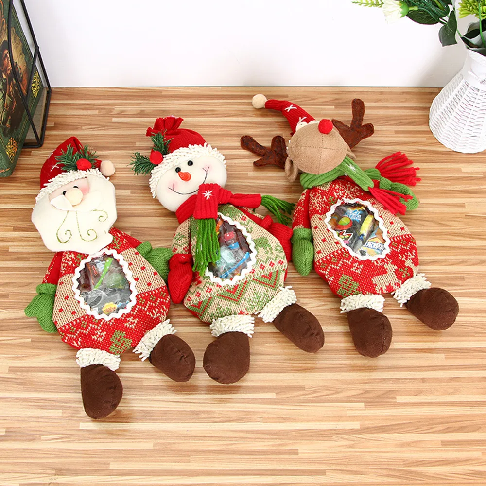 

Christmas Gift Bags Cute Drawstring Santa Sacks Claus Snowman Elk Candy Packing New Year 2020 Decoracao Para casa Dropship #
