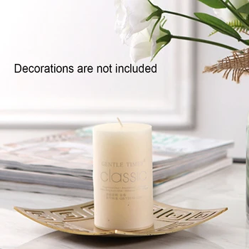 

Candle Holder Reusable Home Decor Square Rust Proof Metal Craft Living Room Fret Storage Tray Easy Clean Practical Desktop Retro