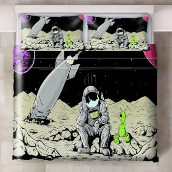 

Astronaut Space Planet 3Pcs/Set Bedding Set Sheet Children Room Bed Sheet Pillow case Bedding Set