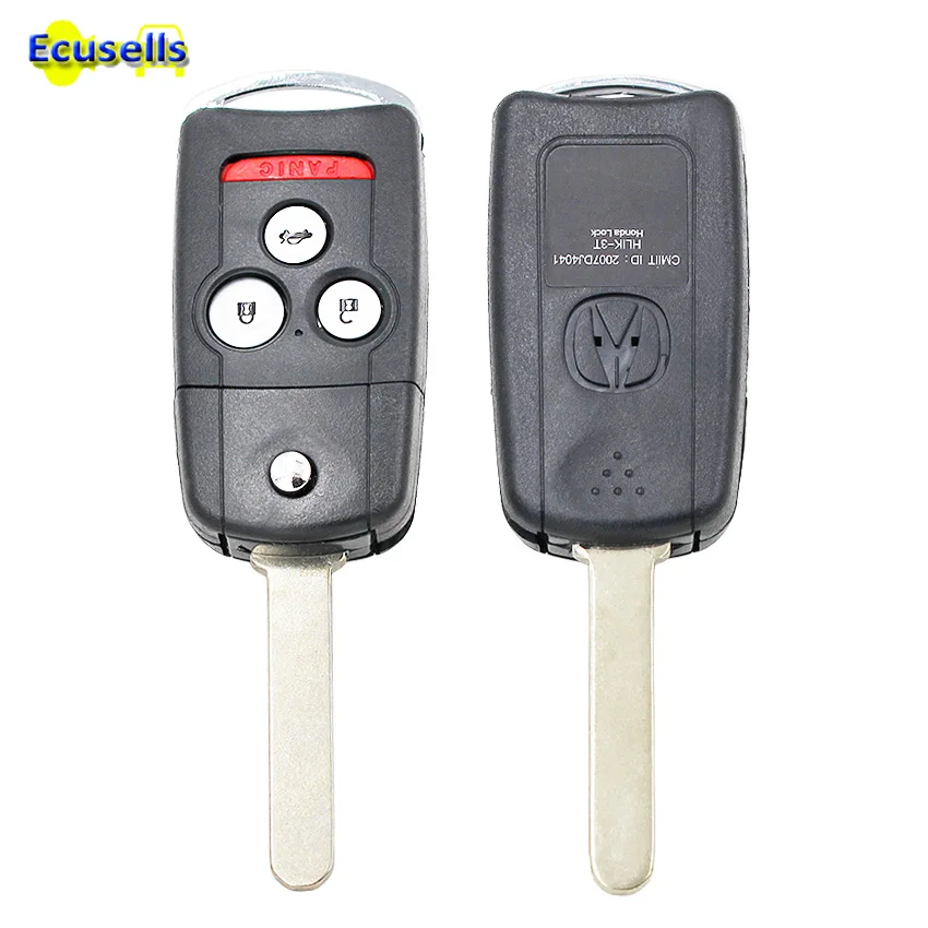 

3+1 Buttons Remote Key Shell case fob for Acura MDX RDX with button pad and logo