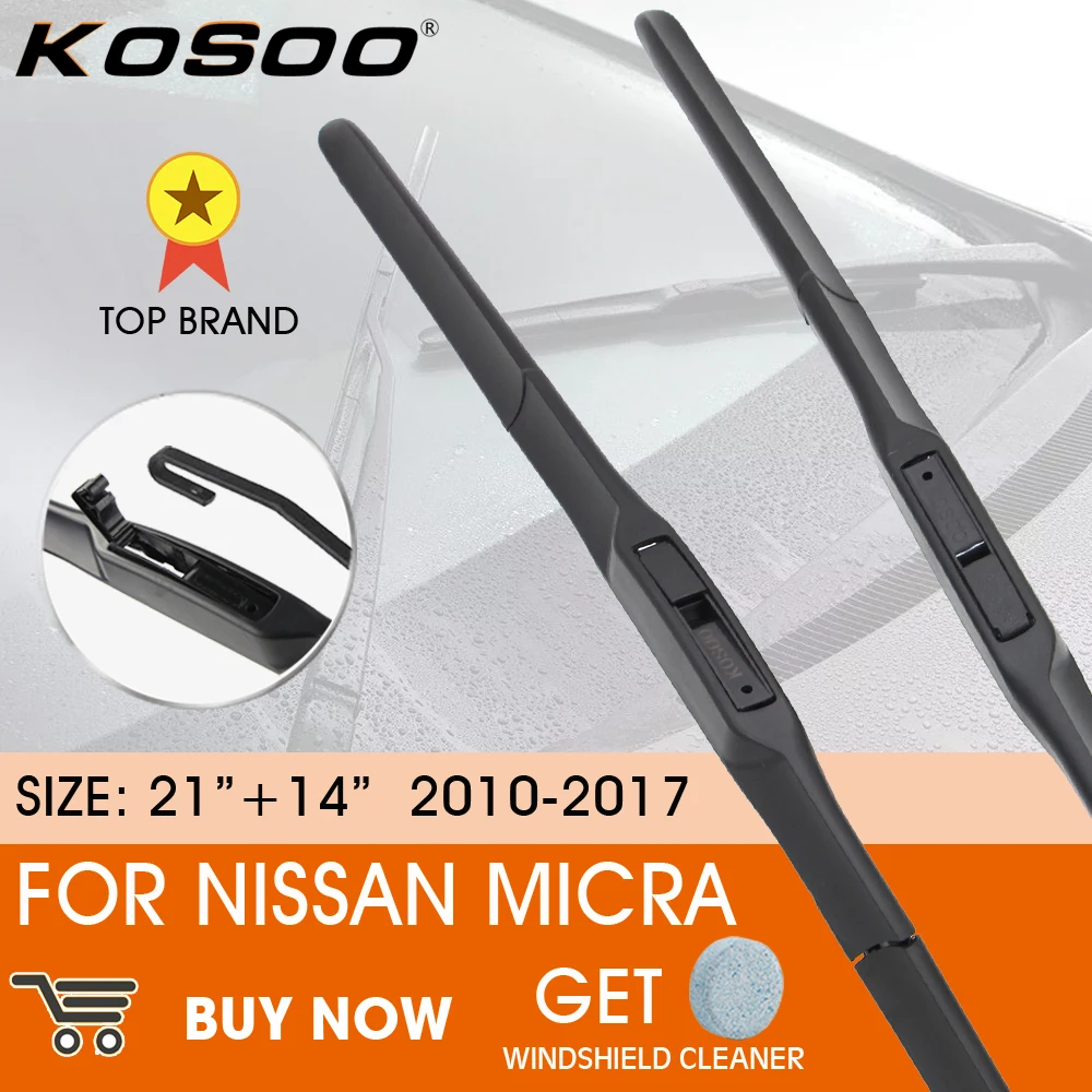 Kosoo Car Wiper Blade For Nissan Micra 20102017 Lhd / Rhd Front Window