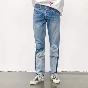 

Gallery dept pant vintage Virgil hand-redone Patchwork embroidery Gallery dept pant wash worn-out men women Gallery dept jeans