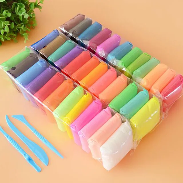 Air Dry Plasticine Modeling Clay Educational 5D Toy For Children Gift Play Dough 36 Colors Light Playdough Slimes Kids Polymer 3