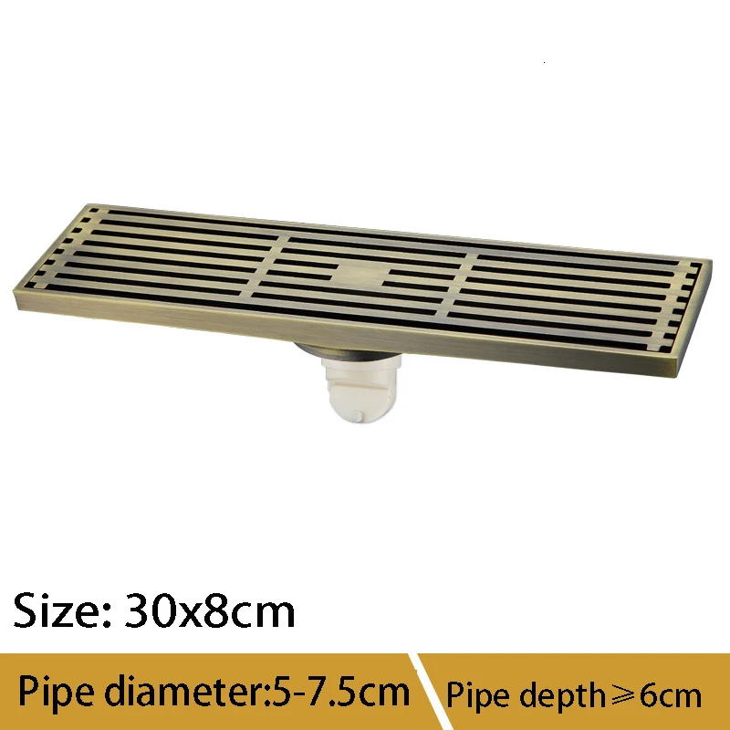 6 system brass old shower linear shower 8* 30cm chrome floor drainage system steel wire washing machine artwork carving - Цвет: 6