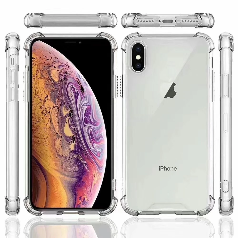100Pcs Clear Hybrid Acrylic Back Case For iPhone