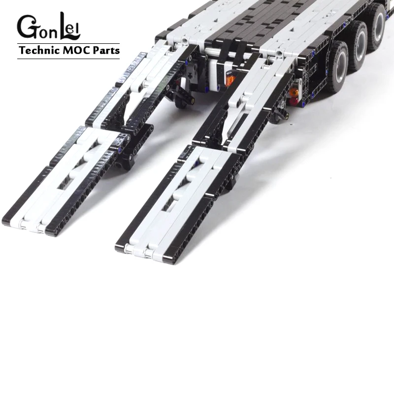 NEW Technic RC Power Мобильный Радиоуправляемый низкий загрузчик с рампами буксировочная