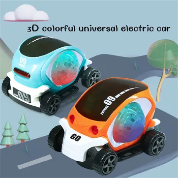 

3d Light Toy Car Electric Universal Rotating Colorful Music Car Children's Toys