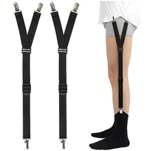 2 шт. Мужская рубашка пояс с нескользящей зажимы клипсы держать рубашку подтяжки ножные подвязки ремень