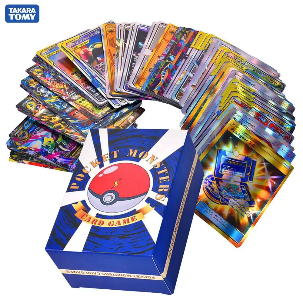 

Pokemon card booster boxed 300Pcs/box Pokemon GX EX card Pokémon tag team game trade card battle card boy table card game toy