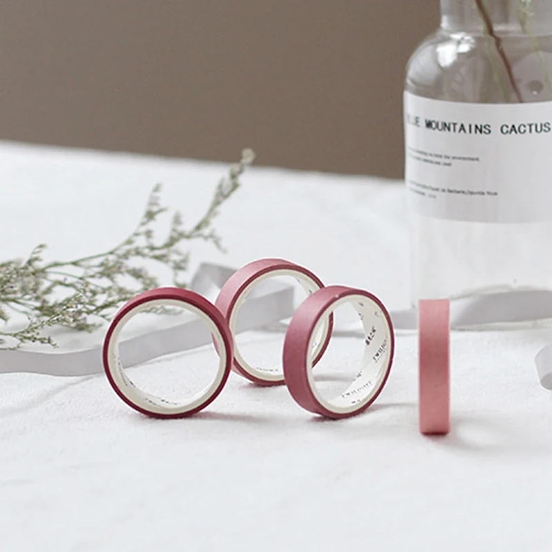 4 шт./кор. 0,9 см* 3 м простой сплошной цвет Васи лента градиент DIY украшения Скрапбукинг планировщик маскировки клейкая этикетка наклейка