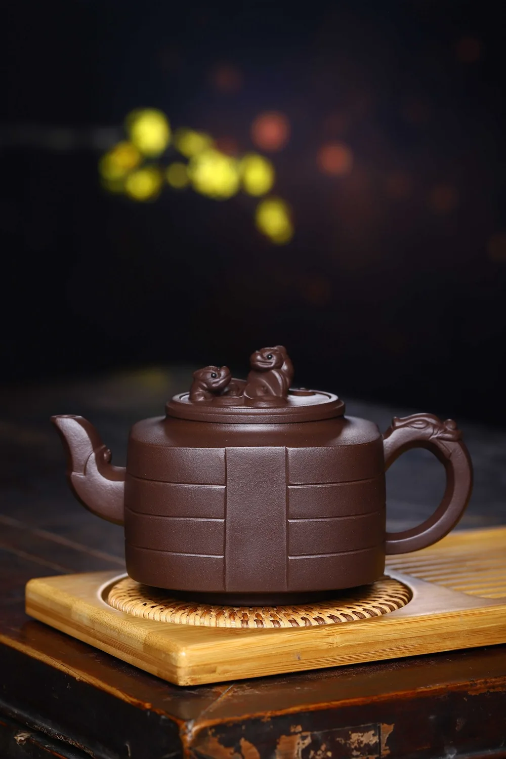 Yixing Clay Teapot Masters Entirely Handmade chu han dynasty feng yunzi Clay Tea Set Raw Ore Purple Clay 500cc square pot Large