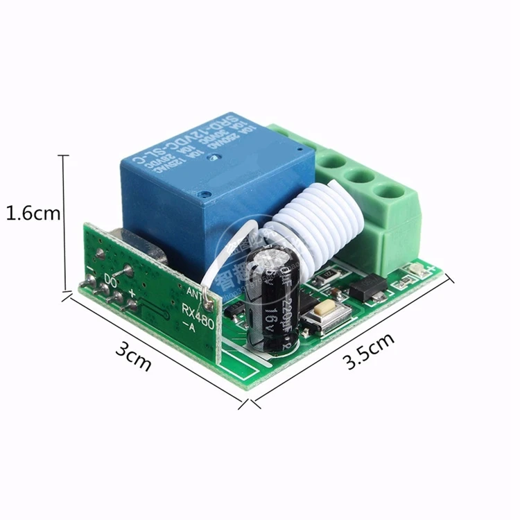 1 Channel RF Wireless Time Delay Relay Module Remote Control Switch MCU