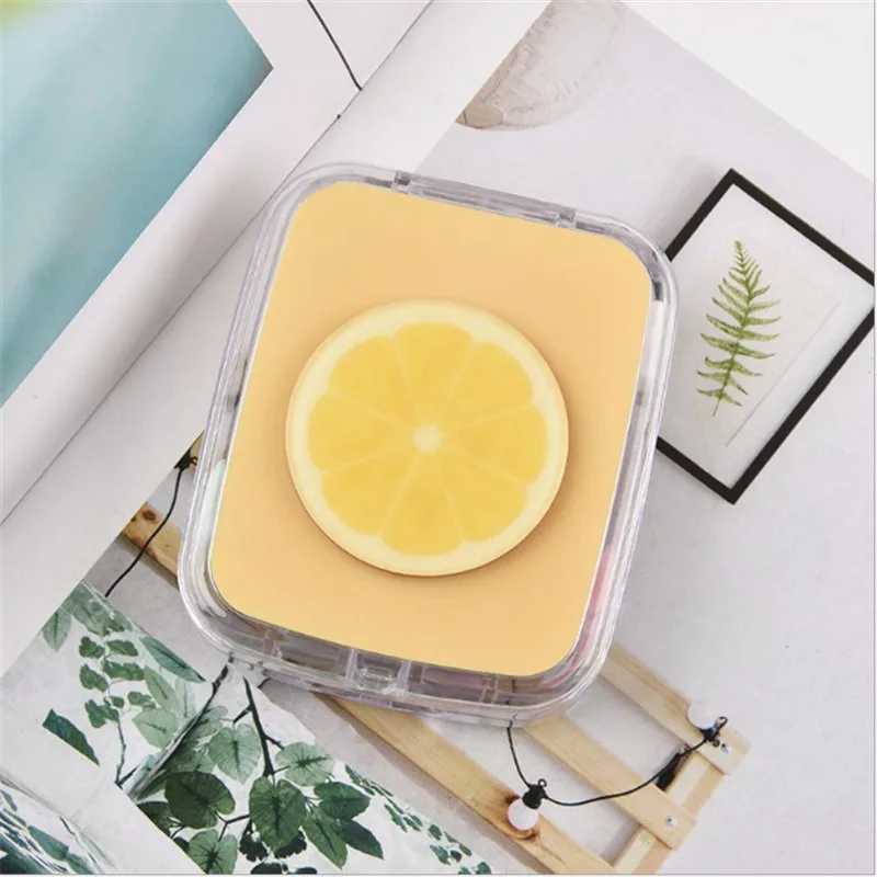 Yellow orange 1 шт. милый мультяшный чехол для контактных линз с фруктами с зеркалом портативная коробка для контактных линз милые очки для путешествия коробка для контактных линз Милая - Цвет: Yellow orange