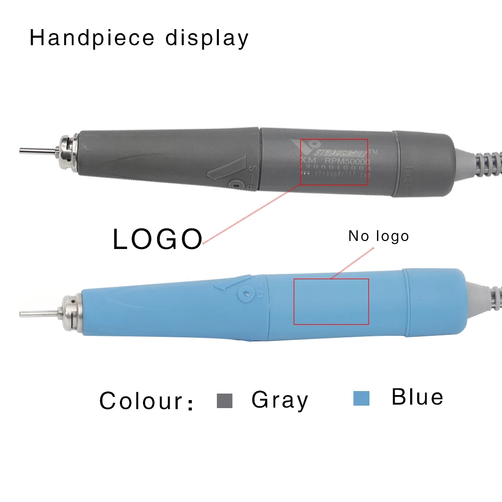 STRONG DRILL 50K RPM nail dental handpiece polishing micromotor non-carbon brush handpiece 2.35mm 1 piece 4