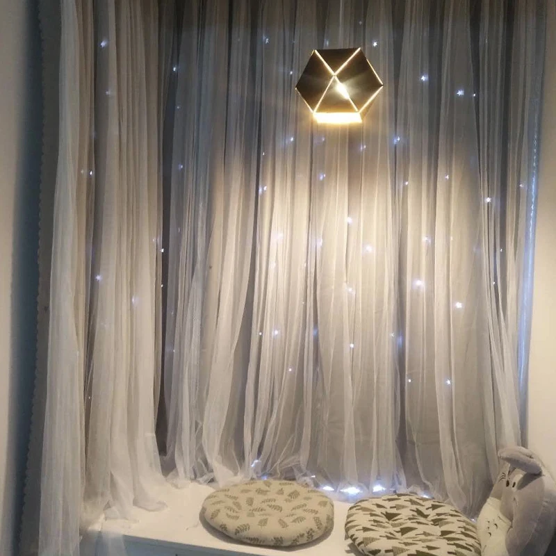 

Magic affixing curtains without piercing installation of Shadow adhesive self-adhesive floating window simple cloth Yarn