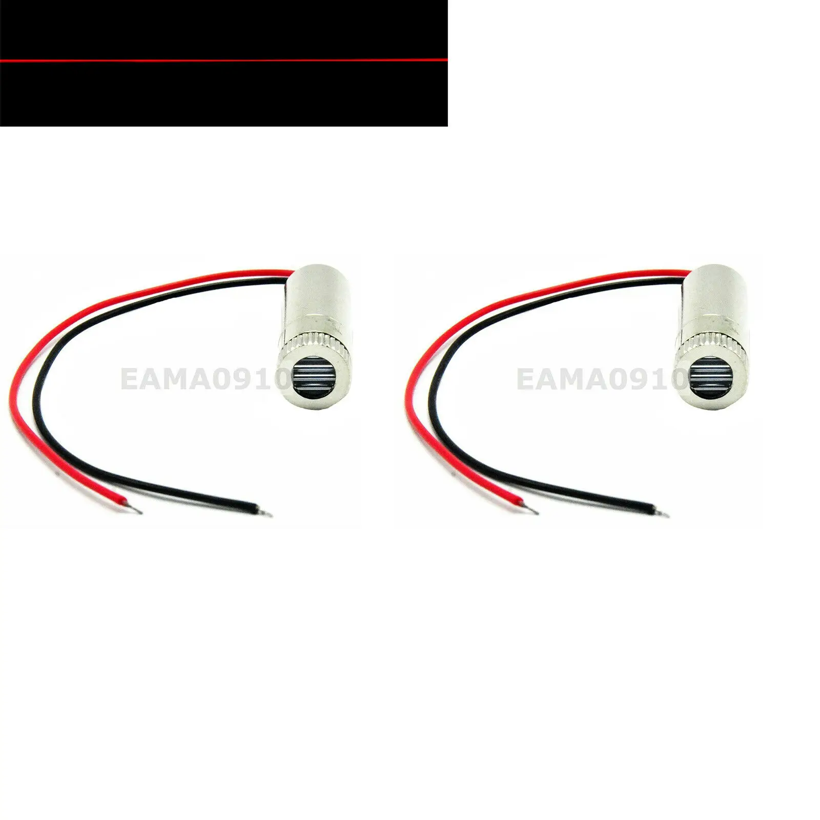 2pcs Focusable 650nm 5mW 12x35 Line 120° 3-5V Red Laser Diode Module w /Driver in 650nm 5mw dot 3 5v 12x35mm focusable red laser module diode w driver in