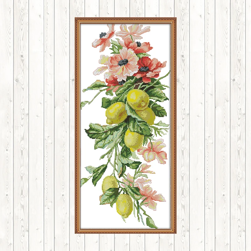 Countless Rich Fruits Cross Stitch Patterns 14ct 11ct Counted Printed on Canvas DIY DMC Embroidery Kit Needlework Set Home Decor