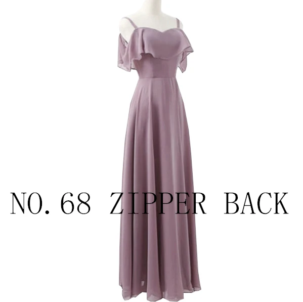 PURPLE 68 zipper Скромное зеленое корейское уникальное платье для подружек невесты больших размеров, платья подружки невесты длинное для девушек W4303 - Цвет: PURPLE 68 zipper