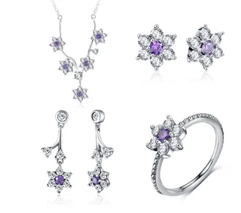 

PJS Sterling Silver Daisy Flower & Infinity Love Pave Finger Rings for Women Wedding Engagement Jewelry