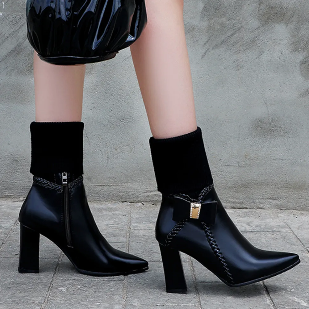 

SARAIRIS 2020 Brand Sexy Plus Size 32-47 Pointed Toe Shoes Woman Boots Female Elegant High Heel Ankle Boots Women Shoes