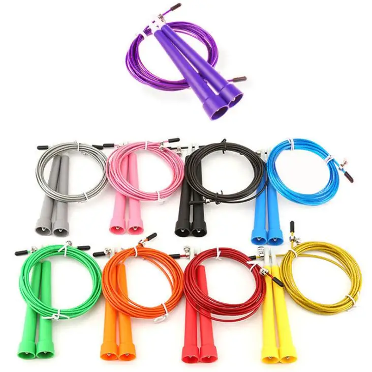 

100pcs adjustable crossfit Ultra adjustable Speed Cable Jump Ropes steel wire Children products Party Gift SN3357