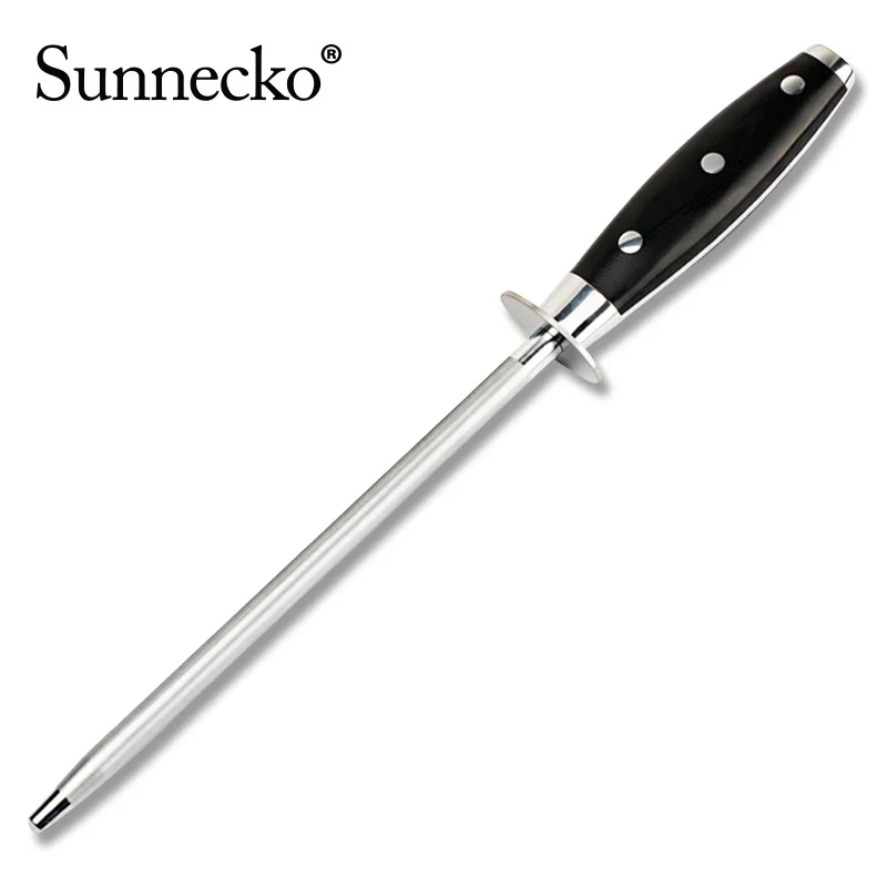 

Sunnecko Professional Sharpening Bar for Damascus Steel Kitchen Knives Sharpener Stick Diamond Steel Chef's Rod G10 Handle