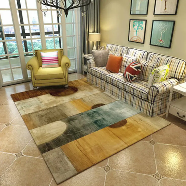 Modern and contracted sitting room carpet Nordic geometry design tea table bedroom children crawly floor mat - Цвет: Розовый