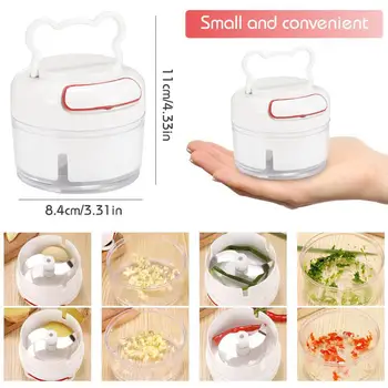 

1pcs Mini Garlic Chopper Kitchen Gadgets Manual Food Chopper for Gralic Onion Nuts Food Prep Cutting garlic stainless steel Cook