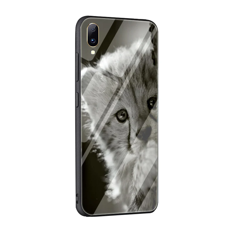 G10 EWAU тигр, лев, леопард закаленное Стекло телефон крышка для Vivo V5 Y89 Y85 V15 Y17 Y91 Y93 Y95 Y91C - Цвет: G10