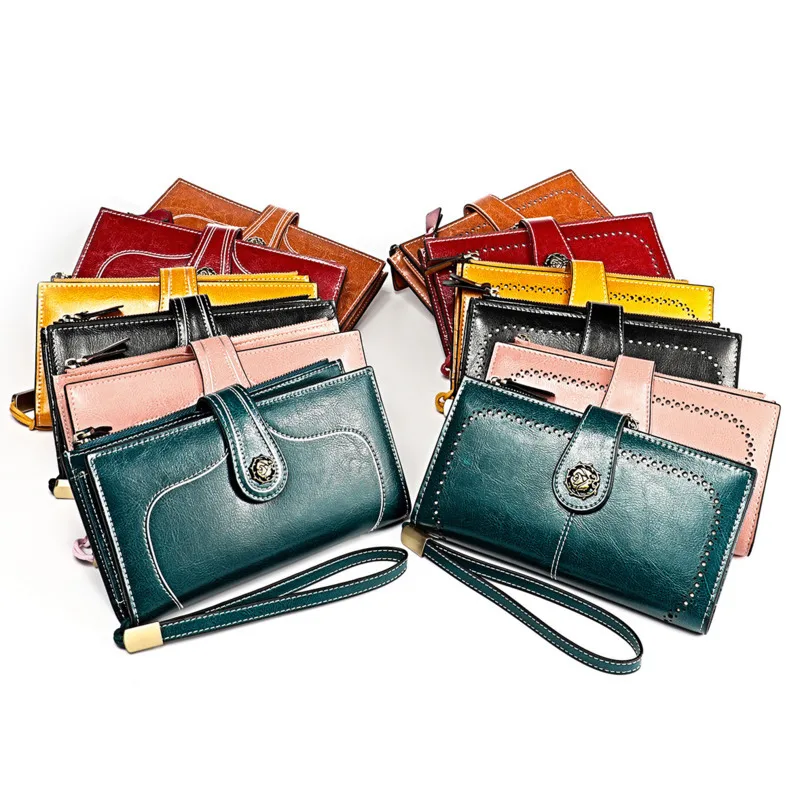 Модные женские бумажники из натуральной кожи женский кожаный бумажник длинный
