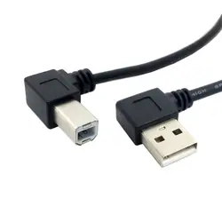 Левый Угловой USB 2,0 A штекер налево угловой B Мужской 90 градусов кабель сканера принтера 20 см