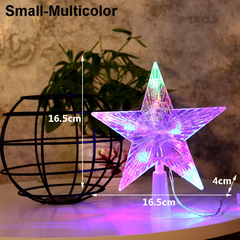 small-multicolor Светодиодный светильник-декорация в виде мерцающей звезды с вилкой европейского стандарта, 220 В, пластиковая водонепроницаемая лампа, Декоративная гирлянда для рождественской елки, зимний праздничный светильник - Испускаемый цвет: small-multicolor