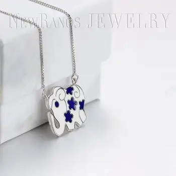 

Newranos 925 Sterling Silver Pendant Necklace Enamel Animal Elephant Pendant fr Women Fashion Jewelry NYX005882